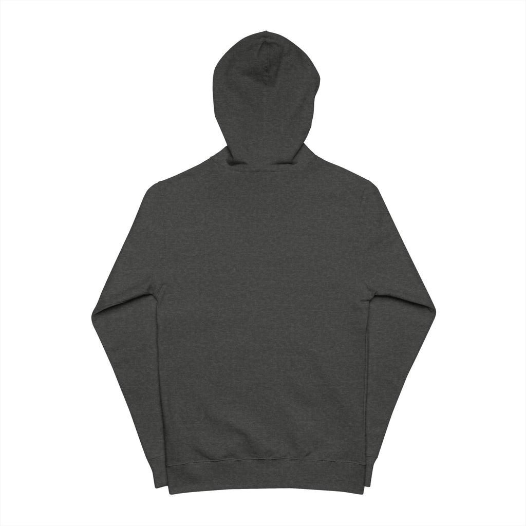 Green Minimal Crescent Zip-Up Hoodie — Simple Moon Graphic Fleece Jacket