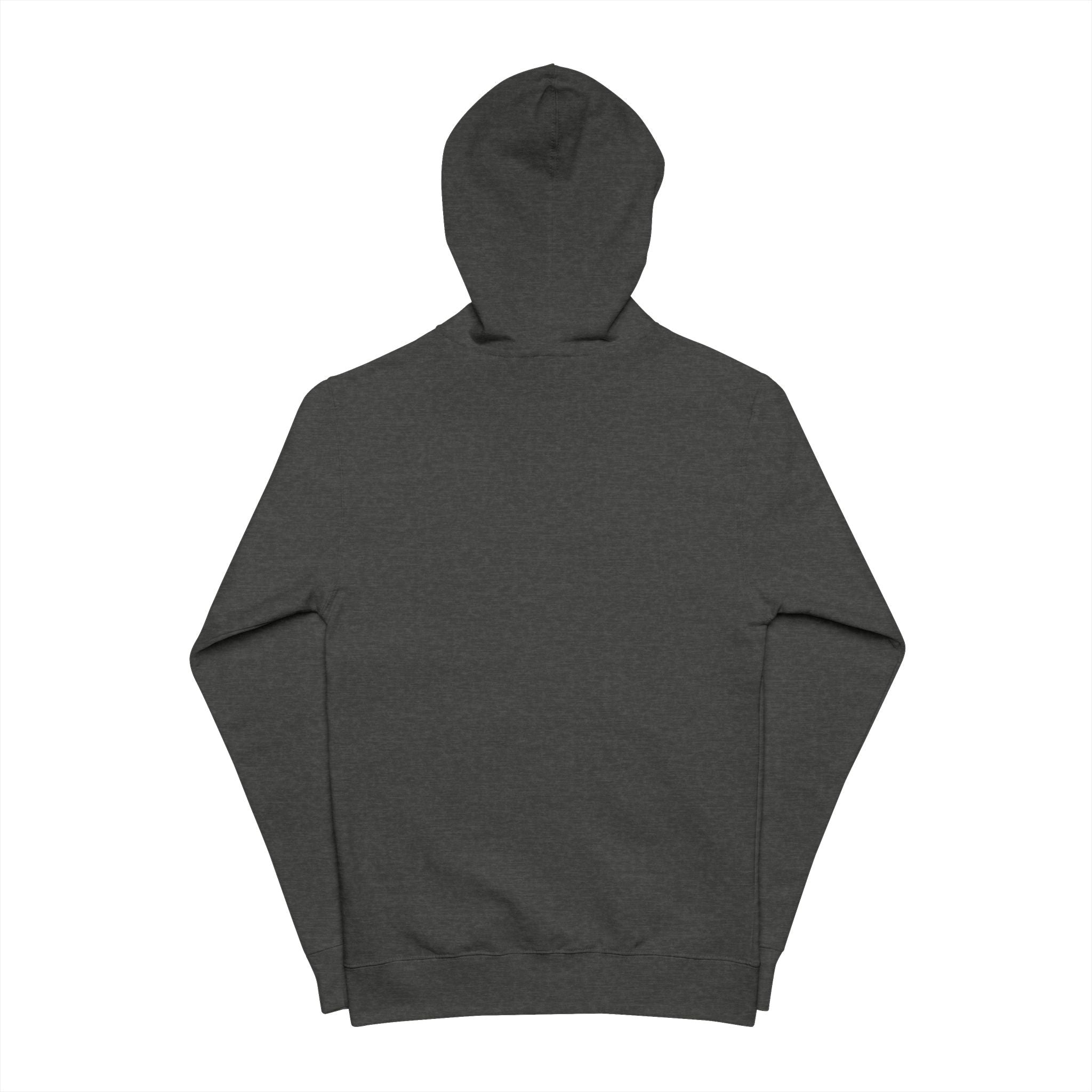 Green Minimal Crescent Zip-Up Hoodie — Simple Moon Graphic Fleece Jacket