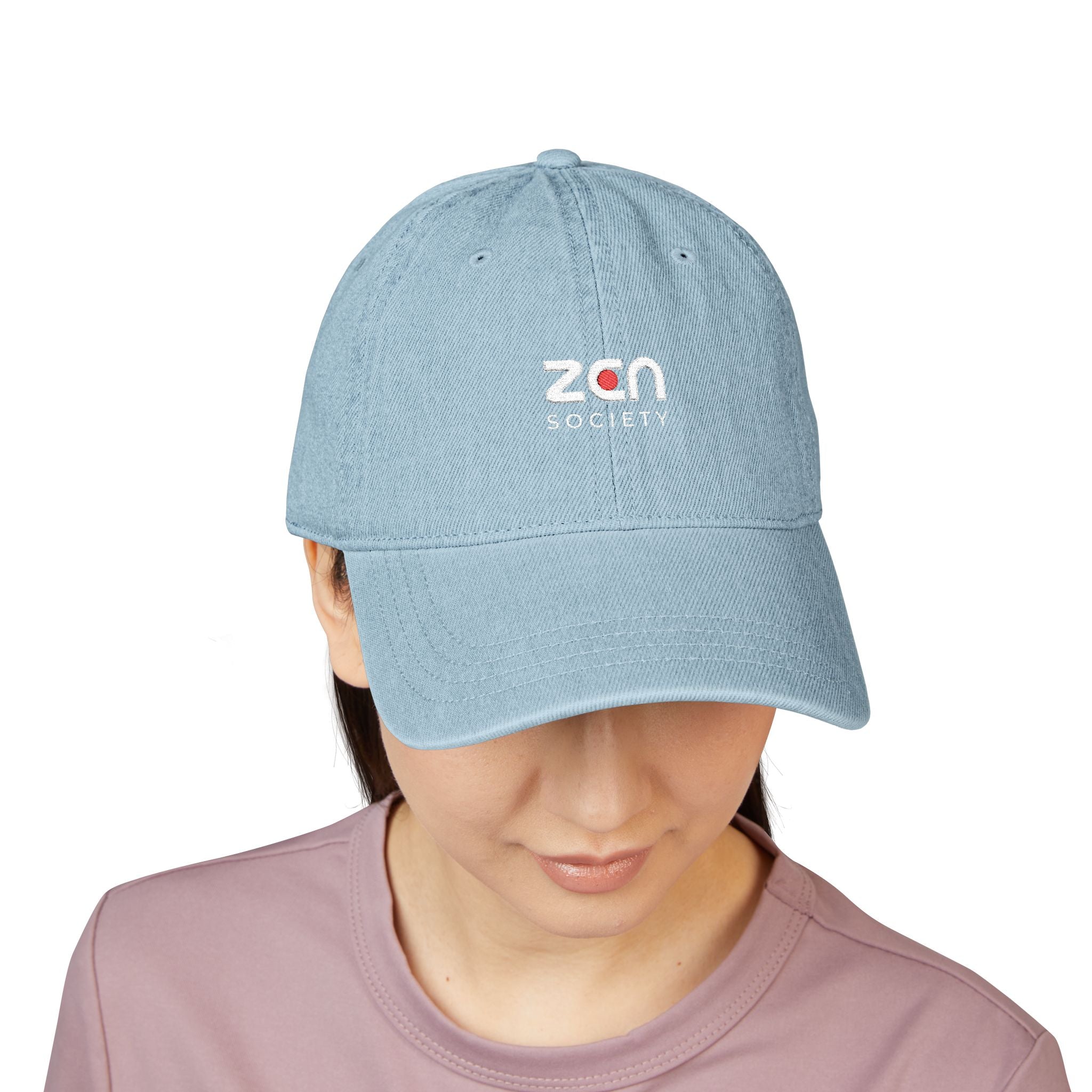 Embroidered ZEN Society Denim Hat — Black Dad Cap