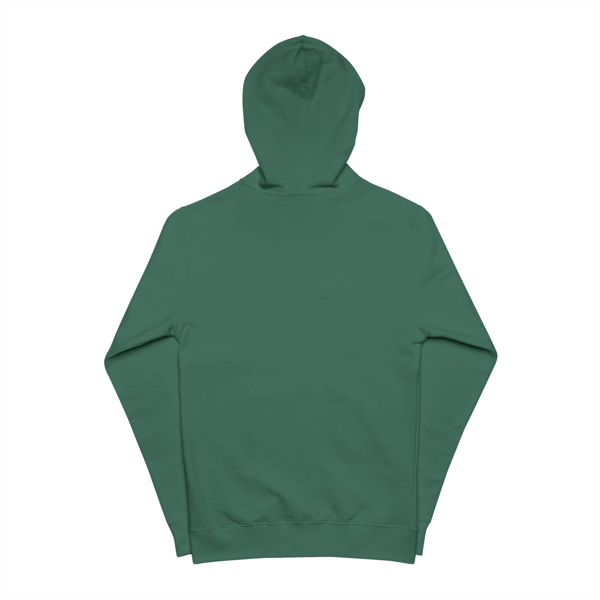 Green Minimal Crescent Zip-Up Hoodie — Simple Moon Graphic Fleece Jacket