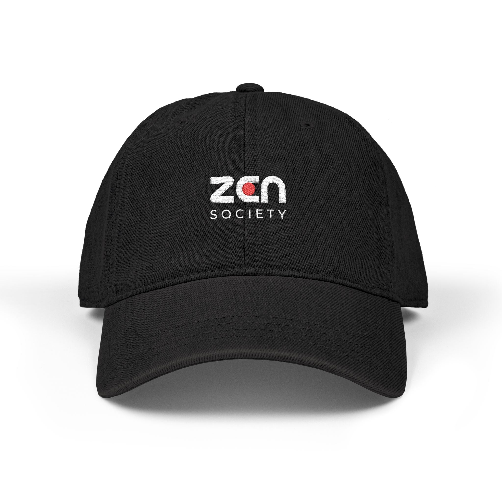 Embroidered ZEN Society Denim Hat — Black Dad Cap