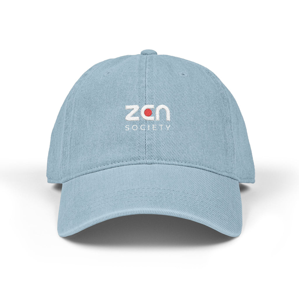 Embroidered ZEN Society Denim Hat — Black Dad Cap