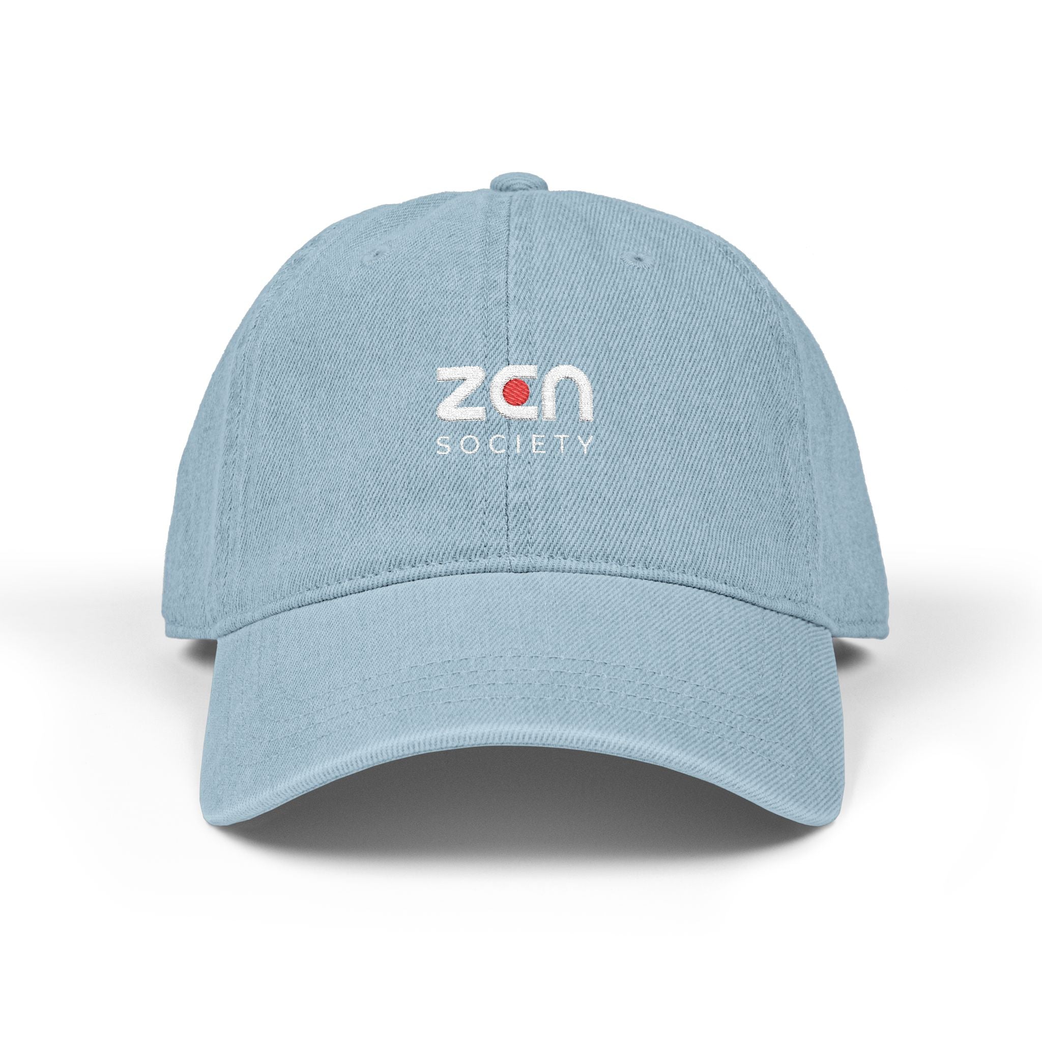 Embroidered ZEN Society Denim Hat — Black Dad Cap