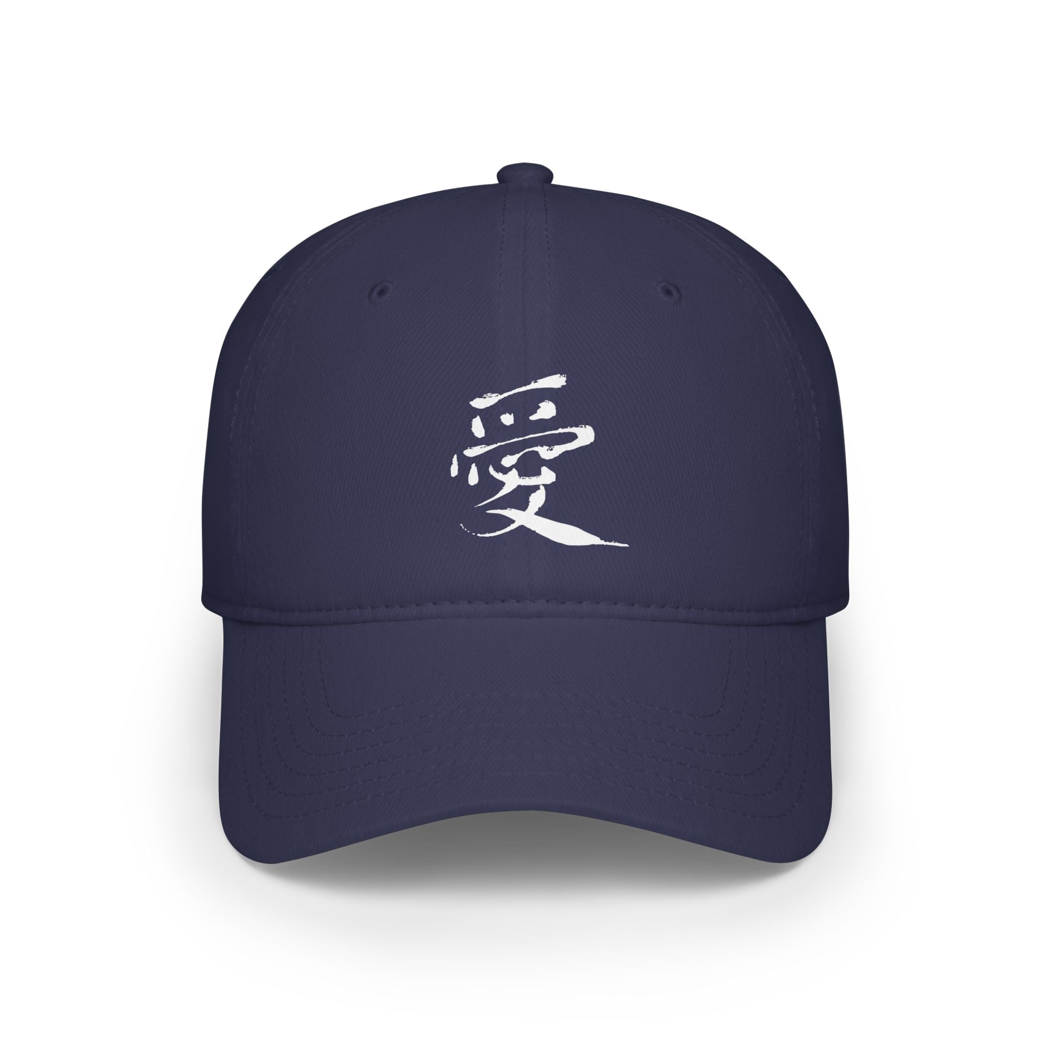 Red Low-Profile Cap with White '愛' (Love) Kanji — Casual Asian-Inspired Baseball Hat