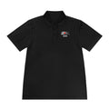 Men's White Sport Polo Shirt — Minimal Red Dot Chest Logo