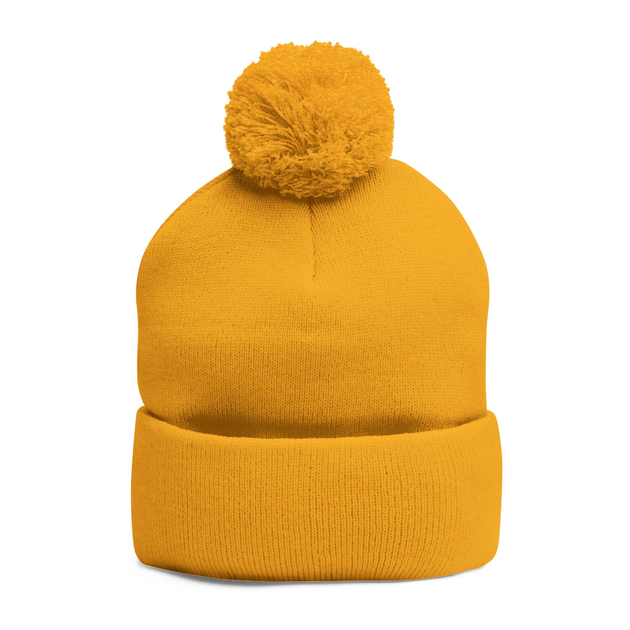 Embroidered 'Tokyo' Pom-Pom Knit Beanie – Cozy Travel & Winter Hat