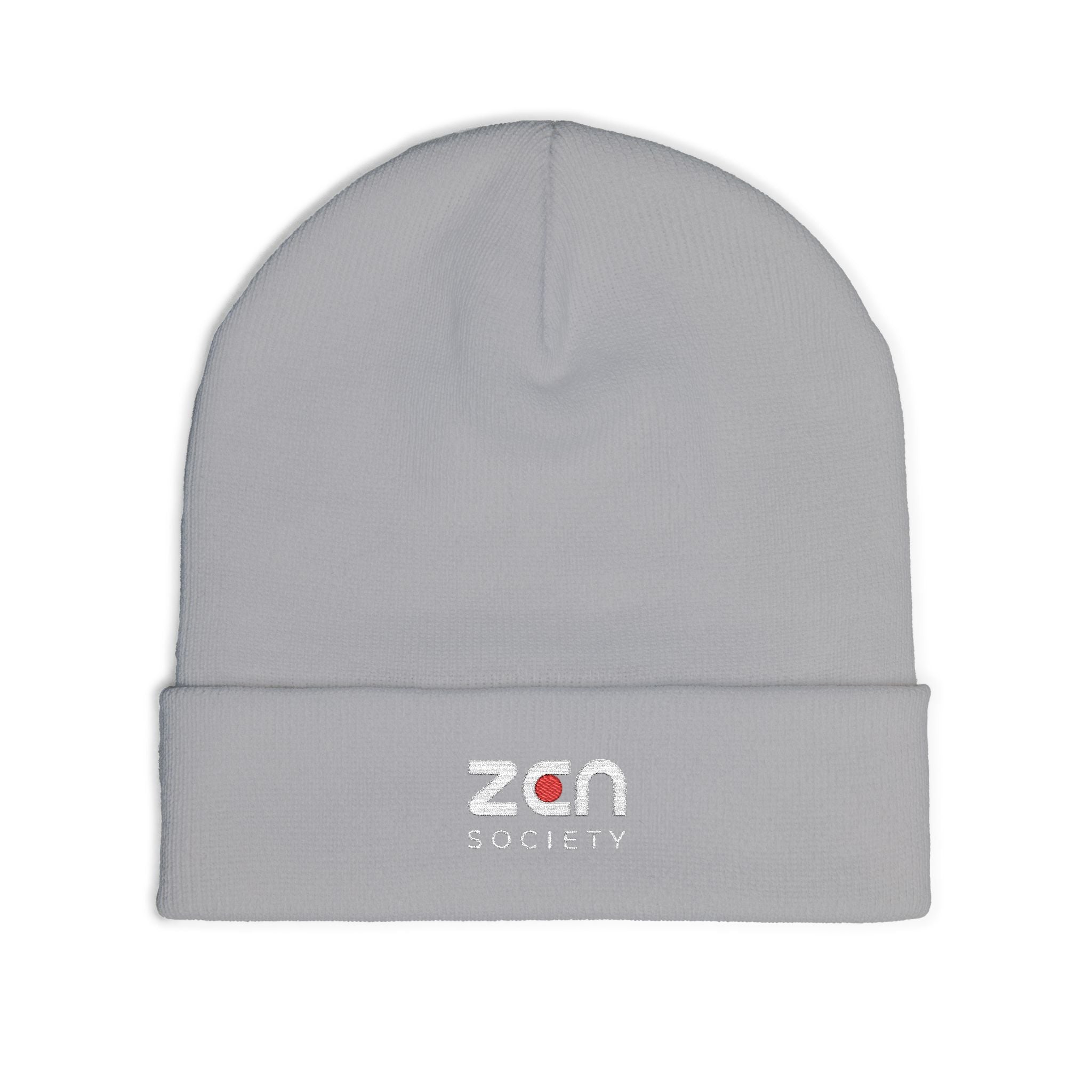 Embroidered 'zan society' Knit Beanie — Cozy Winter Logo Hat