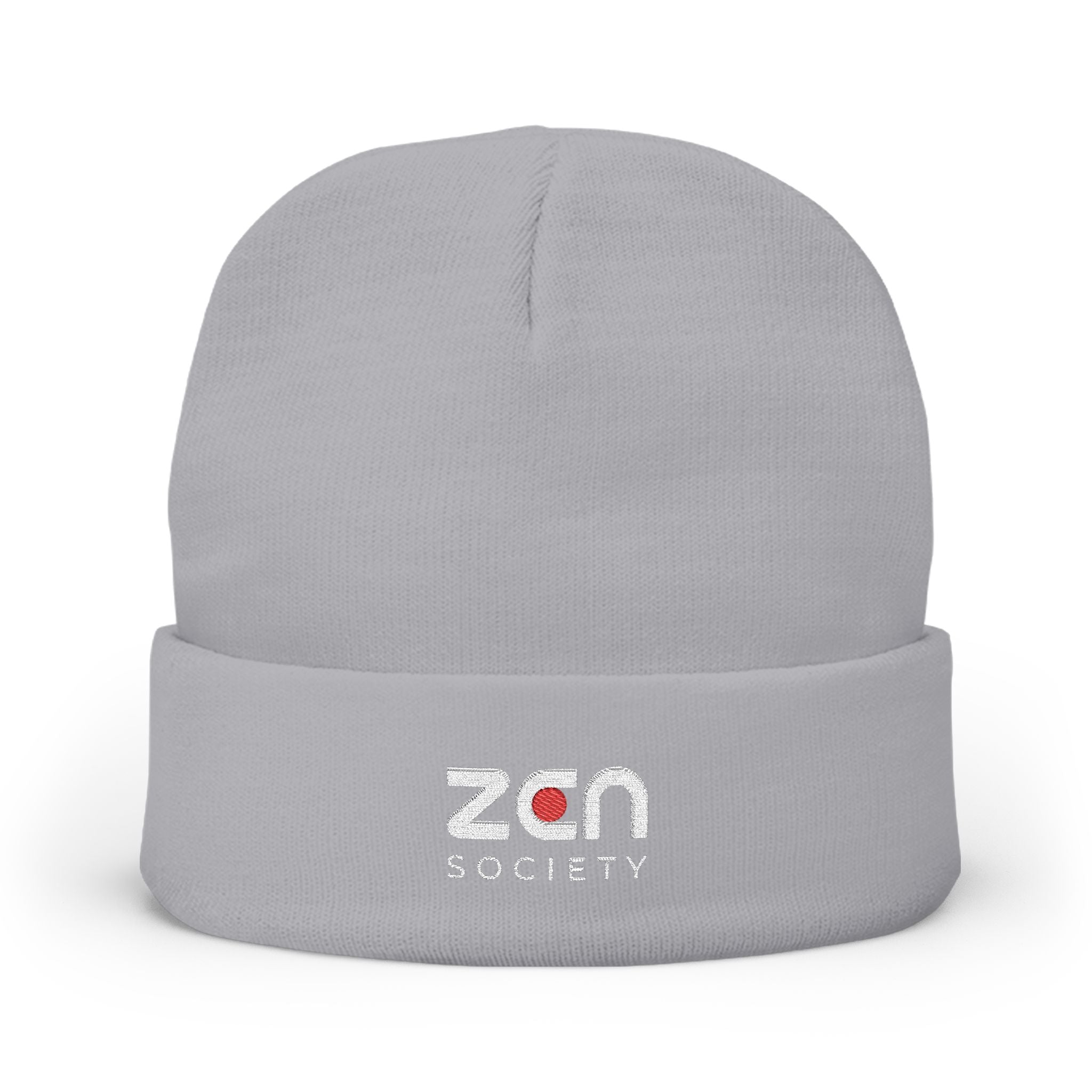 Embroidered 'zan society' Knit Beanie — Cozy Winter Logo Hat