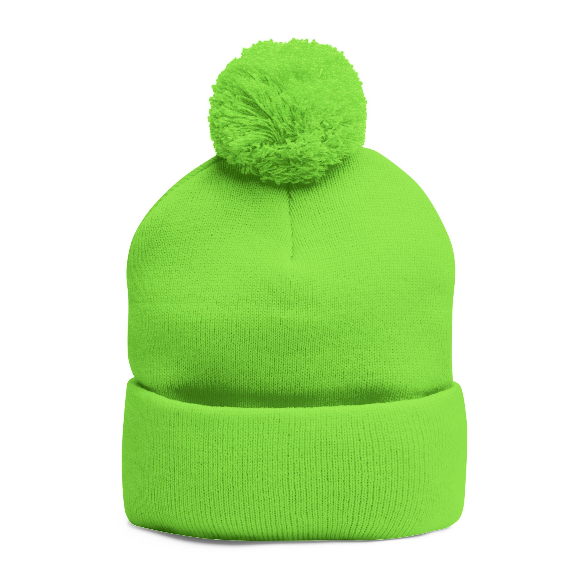 Embroidered 'Tokyo' Pom-Pom Knit Beanie – Cozy Travel & Winter Hat