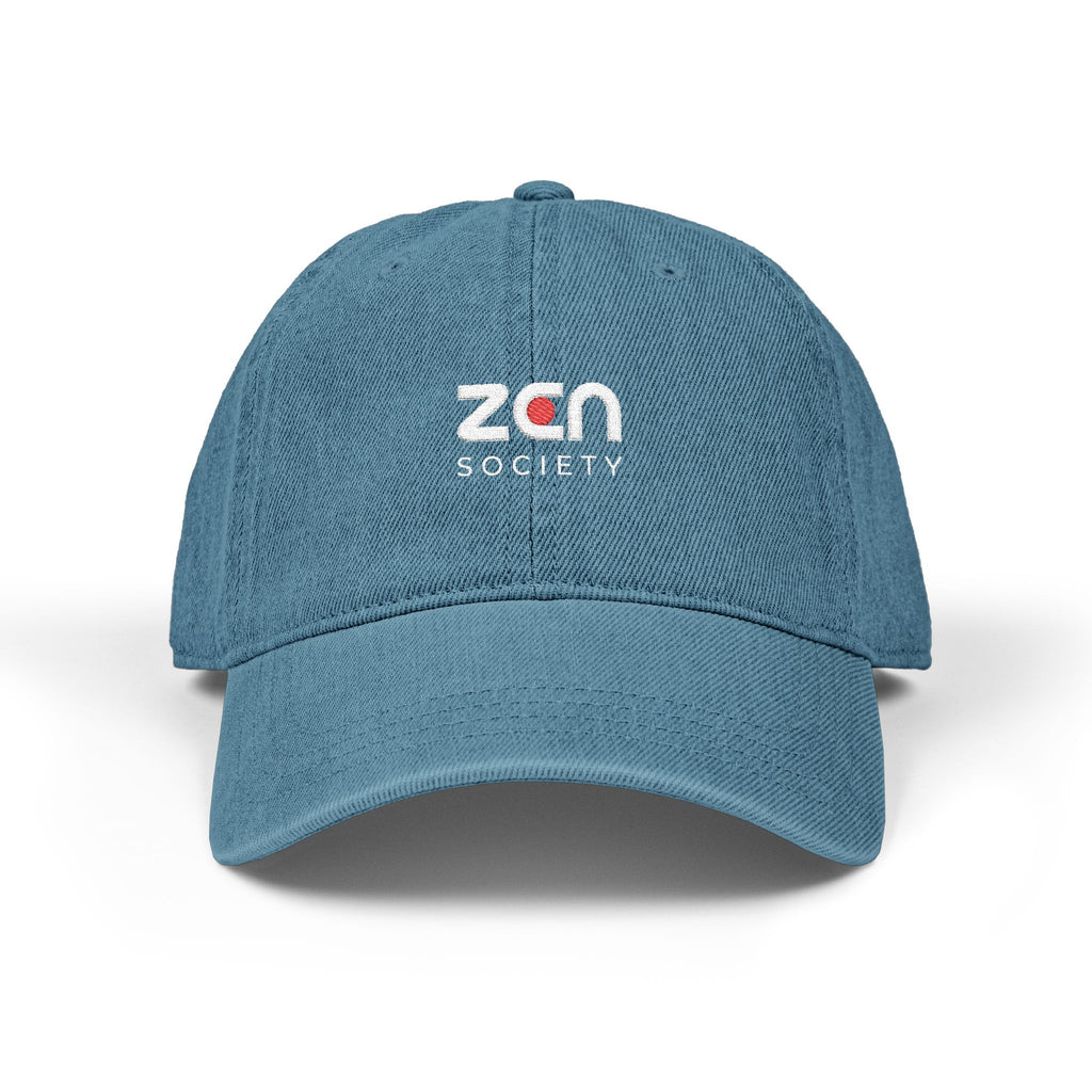 Embroidered ZEN Society Denim Hat — Black Dad Cap