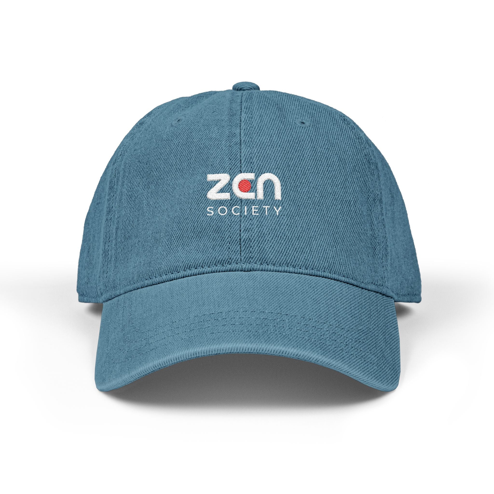 Embroidered ZEN Society Denim Hat — Black Dad Cap