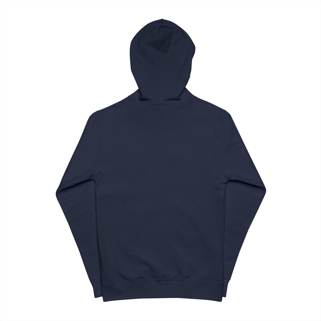 Green Minimal Crescent Zip-Up Hoodie — Simple Moon Graphic Fleece Jacket