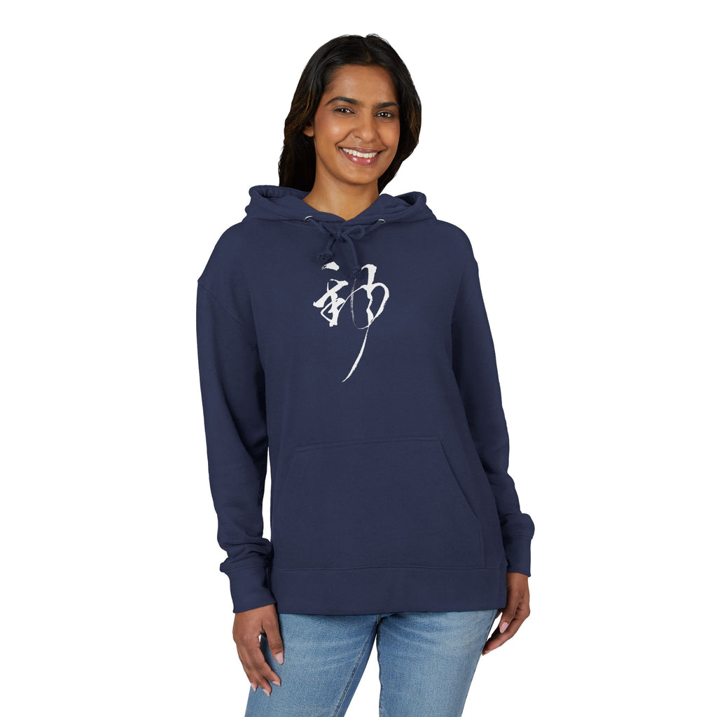 Calligraphy Zen Hoodie — Minimal Japanese Kanji Crewneck Hooded Sweatshirt